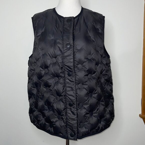 MASAI Copenhagen Down Black Puffer Vest Lagenlook Size Large - Picture 5 of 13